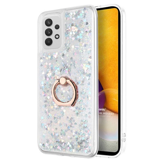 Microsonic Samsung Galaxy A52s Kılıf Glitter Liquid Holder Gümüş 1