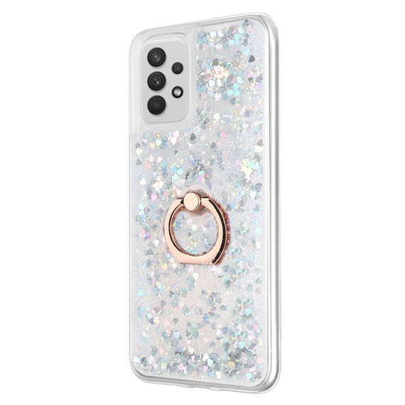 Microsonic Samsung Galaxy A52s Kılıf Glitter Liquid Holder Gümüş 2