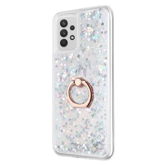 Microsonic Samsung Galaxy A72 Kılıf Glitter Liquid Holder Gümüş 2