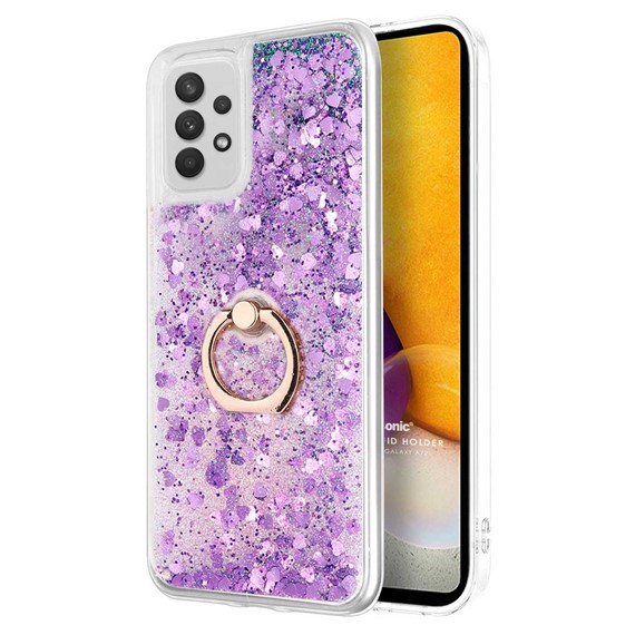 Microsonic Samsung Galaxy A52s Kılıf Glitter Liquid Holder Mor 1