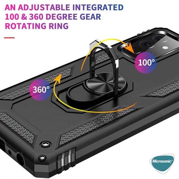 Microsonic Samsung Galaxy A52s Kılıf Military Ring Holder Rose Gold 5