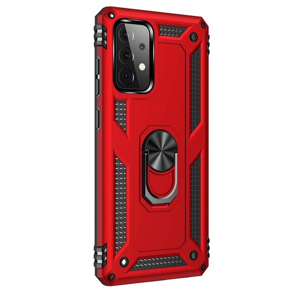 Microsonic Samsung Galaxy A52s Kılıf Military Ring Holder Kırmızı 2