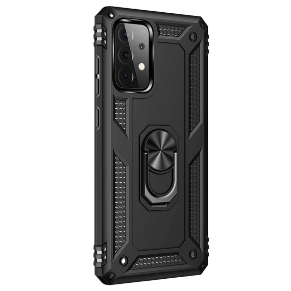 Microsonic Samsung Galaxy A52s Kılıf Military Ring Holder Siyah 2