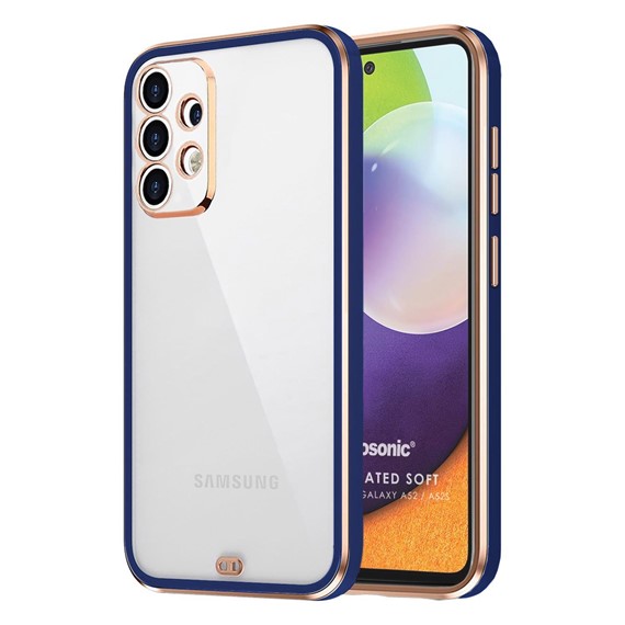 Microsonic Samsung Galaxy A52s Kılıf Laser Plated Soft Lacivert 1