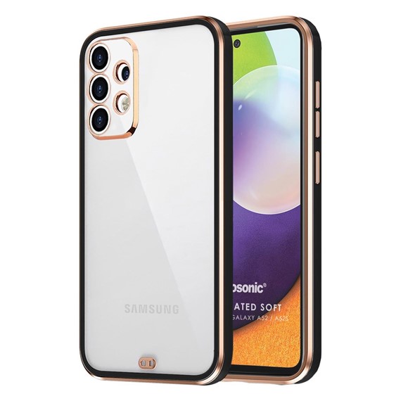 Microsonic Samsung Galaxy A52s Kılıf Laser Plated Soft Siyah 1