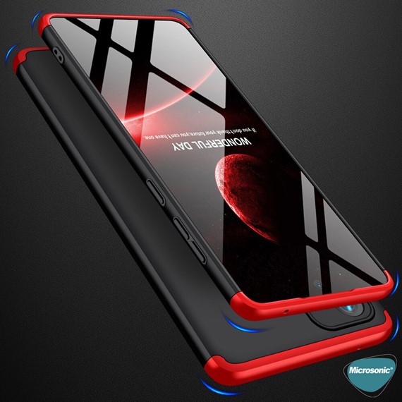 Microsonic Samsung Galaxy A53 5G Kılıf Double Dip 360 Protective Siyah Kırmızı 4