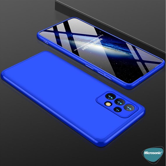 Microsonic Samsung Galaxy A53 5G Kılıf Double Dip 360 Protective Mavi 3