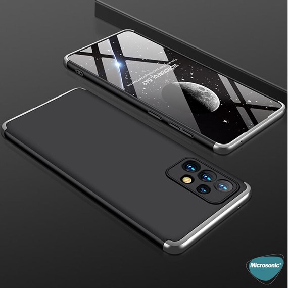 Microsonic Samsung Galaxy A53 5G Kılıf Double Dip 360 Protective Siyah Gri 3