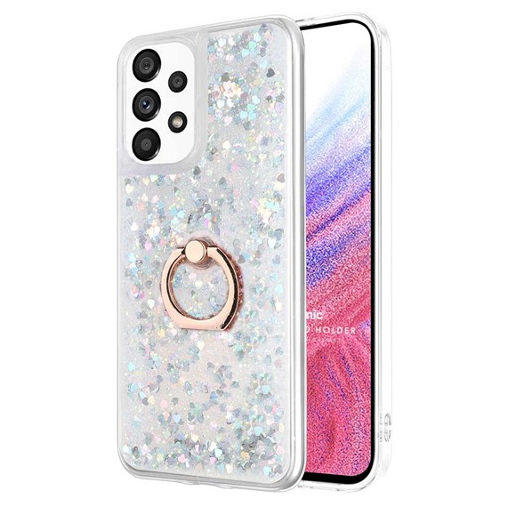 Microsonic Samsung Galaxy A53 5G Kılıf Glitter Liquid Holder Gümüş 1