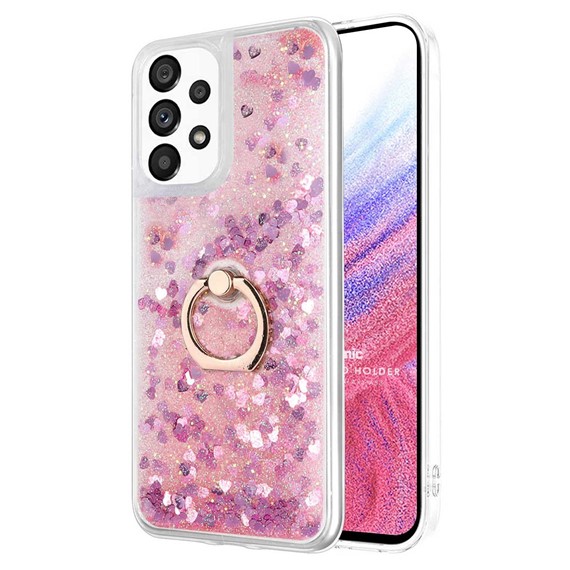 Microsonic Samsung Galaxy A53 5G Kılıf Glitter Liquid Holder Pembe 1