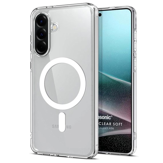 Microsonic Samsung Galaxy A56 Kılıf MagSafe Clear Soft Şeffaf 1