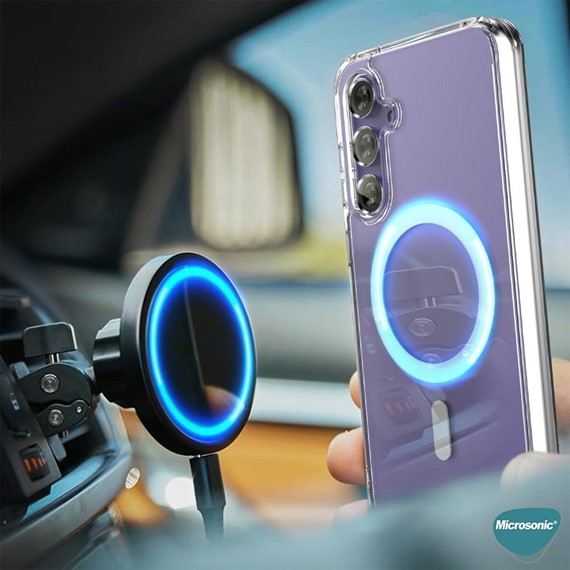 Microsonic Samsung Galaxy A57 Kılıf MagSafe Clear Sararmaz Şeffaf 5