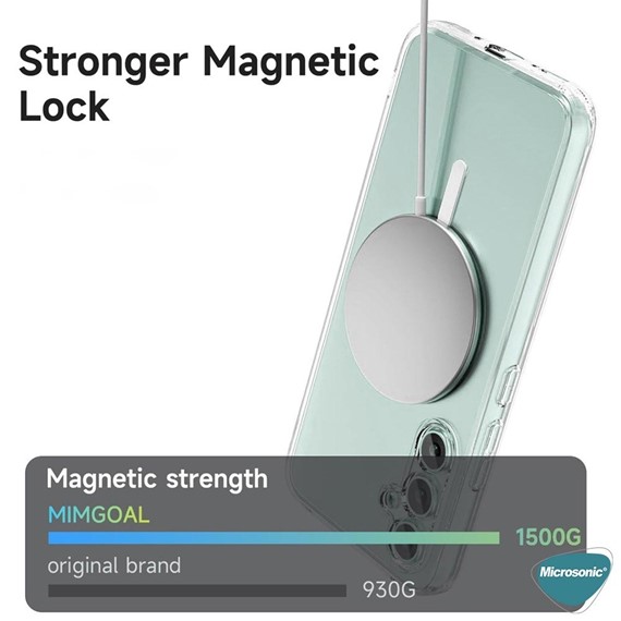 Microsonic Samsung Galaxy A57 Kılıf MagSafe Clear Sararmaz Şeffaf 4