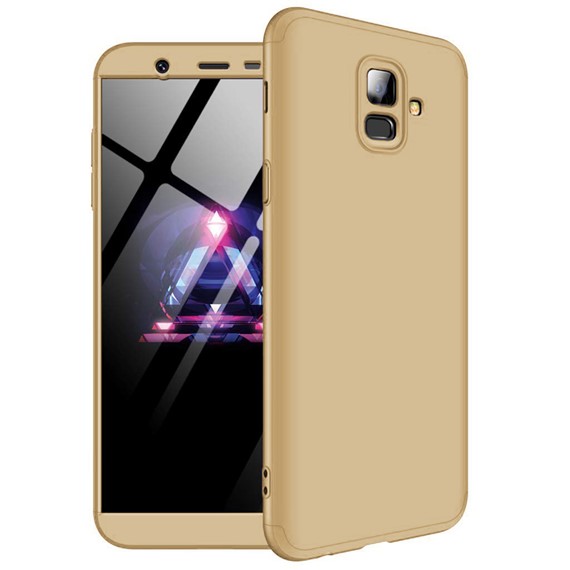 Microsonic Samsung Galaxy A6 2018 Kılıf Double Dip 360 Protective Gold 1