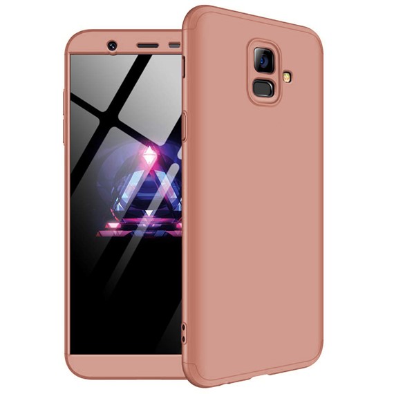 Microsonic Samsung Galaxy A6 2018 Kılıf Double Dip 360 Protective Rose Gold 1