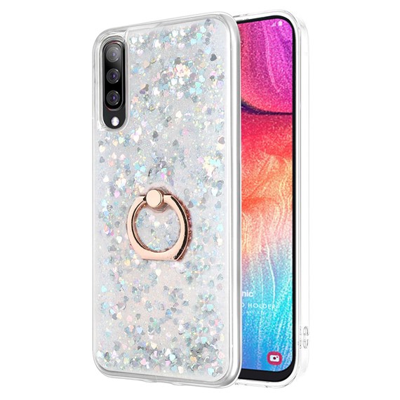 Microsonic Samsung Galaxy A50 Kılıf Glitter Liquid Holder Gümüş 1