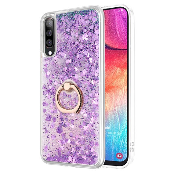 Microsonic Samsung Galaxy A70 Kılıf Glitter Liquid Holder Mor 1