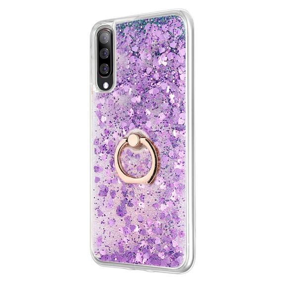 Microsonic Samsung Galaxy A70 Kılıf Glitter Liquid Holder Mor 2