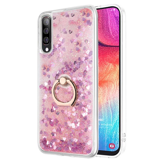 Microsonic Samsung Galaxy A70 Kılıf Glitter Liquid Holder Pembe 1