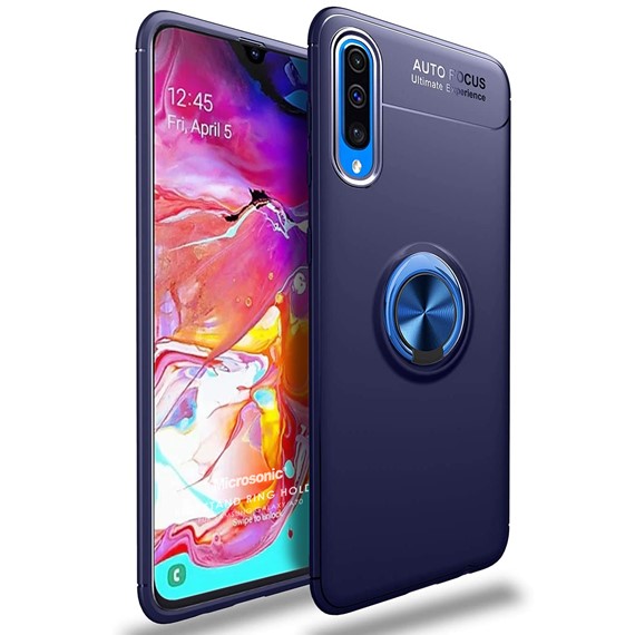 Microsonic Samsung Galaxy A70 Kılıf Kickstand Ring Holder Lacivert 1