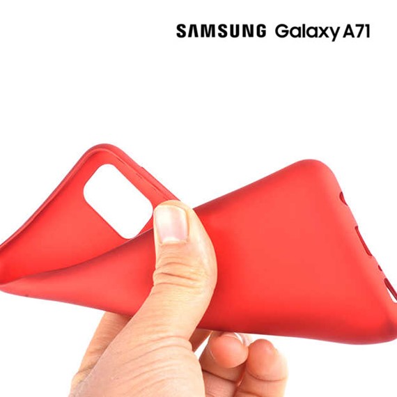 Microsonic Matte Silicone Samsung Galaxy A71 Kılıf Kırmızı 3