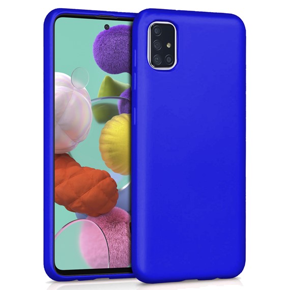 Microsonic Matte Silicone Samsung Galaxy A71 Kılıf Mavi 1