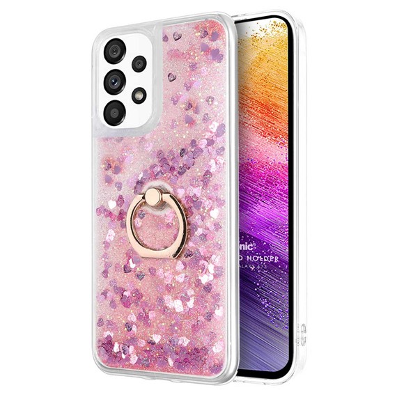 Microsonic Samsung Galaxy A73 5G Kılıf Glitter Liquid Holder Pembe 1