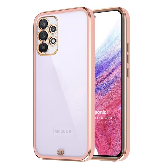 Microsonic Samsung Galaxy A73 5G Kılıf Laser Plated Soft Pembe 1