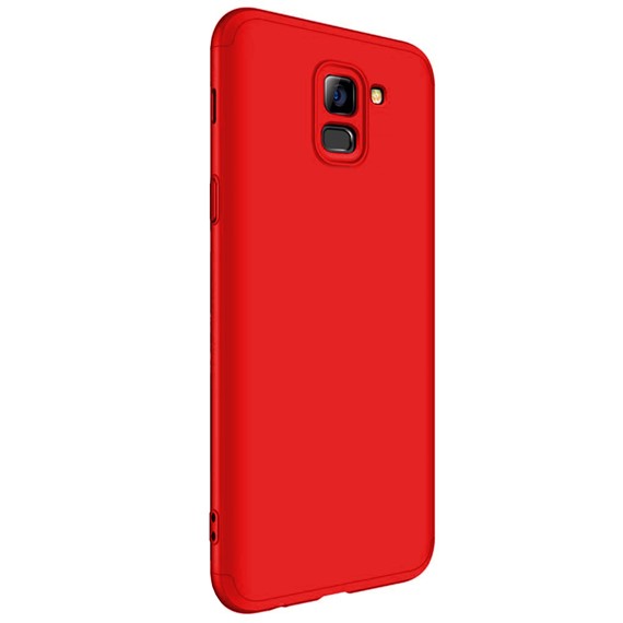 Microsonic Samsung Galaxy A8 Plus 2018 Kılıf Double Dip 360 Protective Kırmızı 2