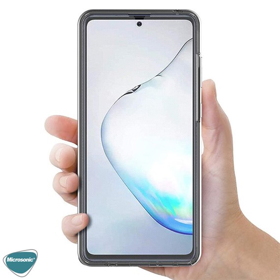 Microsonic Samsung Galaxy A81 Kılıf 6 tarafı tam full koruma 360 Clear Soft Şeffaf 4