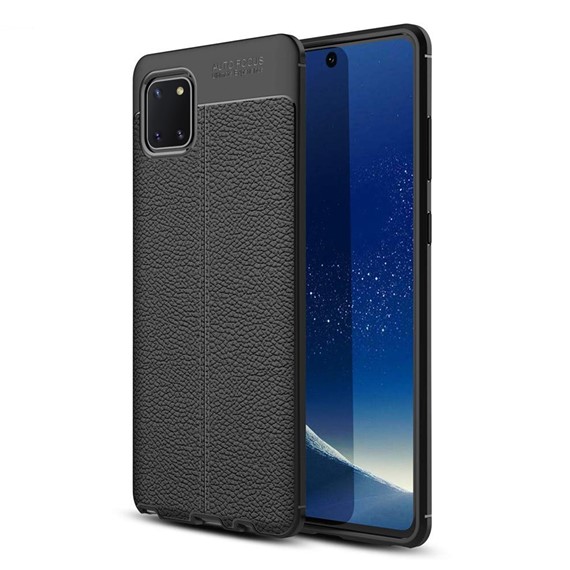 Microsonic Samsung Galaxy A81 Note 10 Lite Kılıf Deri Dokulu Silikon Siyah 1