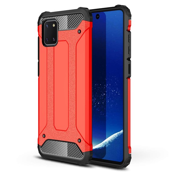 Microsonic Samsung Galaxy A81 Note 10 Lite Kılıf Rugged Armor Kırmızı 1