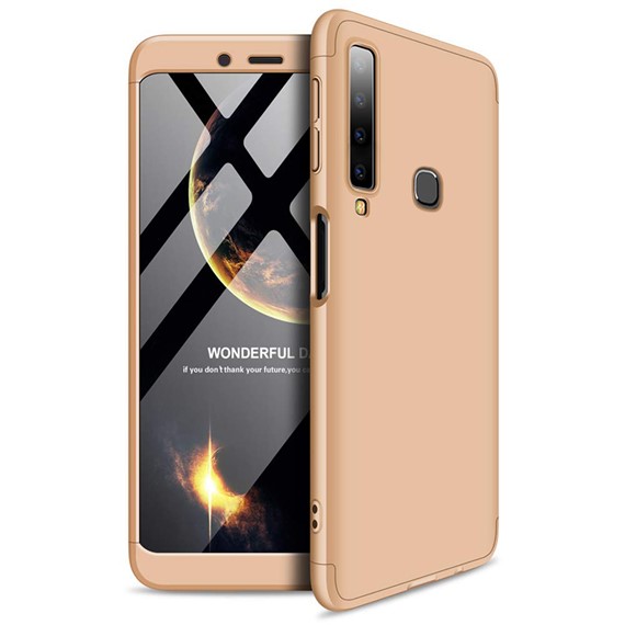 Microsonic Samsung Galaxy A9 2018 Kılıf Double Dip 360 Protective Gold 1