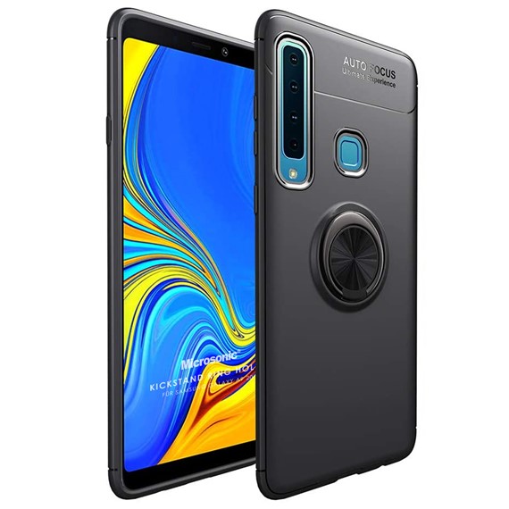 Microsonic Samsung Galaxy A9 2018 Kılıf Kickstand Ring Holder Siyah 1