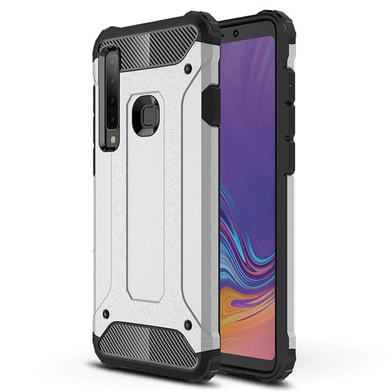 Microsonic Samsung Galaxy A9 2018 Kılıf Rugged Armor Gümüş 1