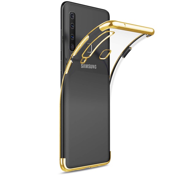 Microsonic Samsung Galaxy A9 2018 Kılıf Skyfall Transparent Clear Gold 2