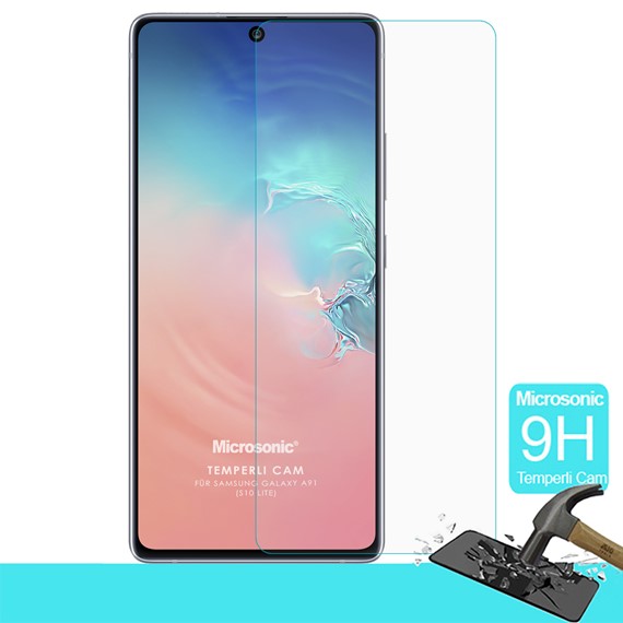 Microsonic Samsung Galaxy A91 Temperli Cam Ekran Koruyucu 1