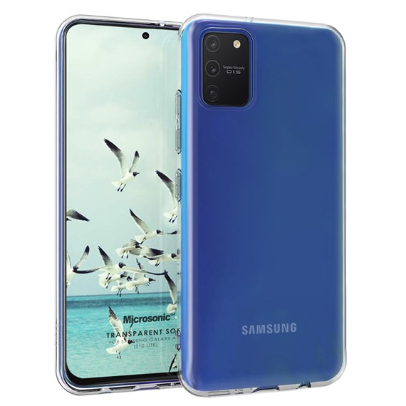 Microsonic Samsung Galaxy A91 Kılıf Transparent Soft Beyaz 1