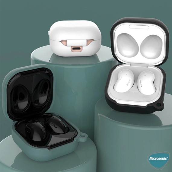 Microsonic Samsung Galaxy Buds FE Kılıf Askılı Mat Silikon Bebe Mavisi 5