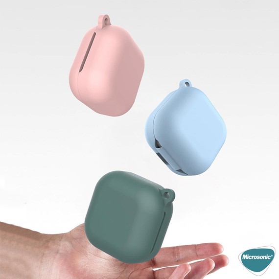 Microsonic Samsung Galaxy Buds 2 Pro Kılıf Askılı Mat Silikon Yeşil 5