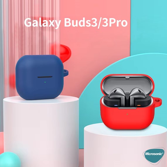 Microsonic Samsung Galaxy Buds 3 Kılıf Askılı Mat Silikon Koyu Yeşil 2