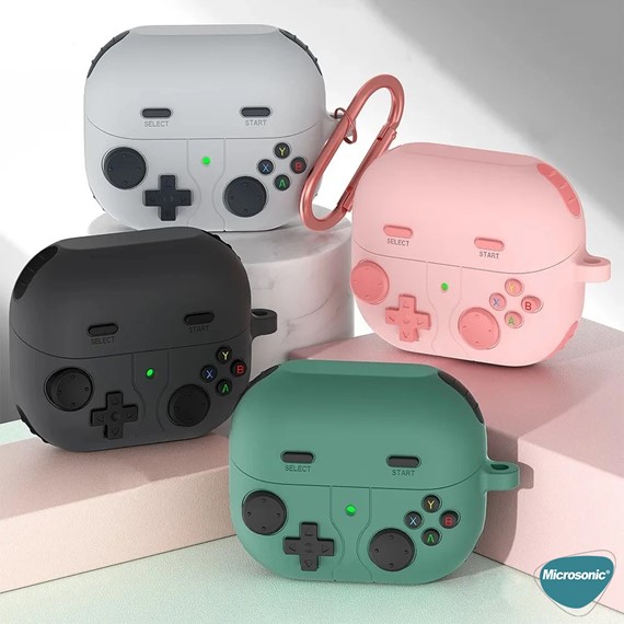 Microsonic Samsung Galaxy Buds 3 Pro Kılıf Cartoon Figürlü Silikon Retro Gameboy Siyah 2