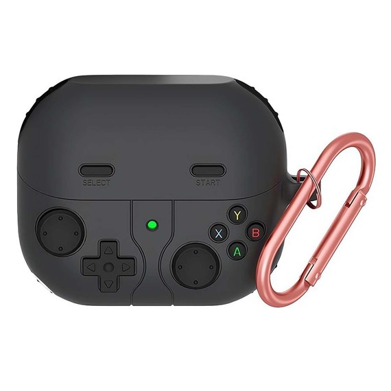 Microsonic Samsung Galaxy Buds 3 Pro Kılıf Cartoon Figürlü Silikon Retro Gameboy Siyah 1