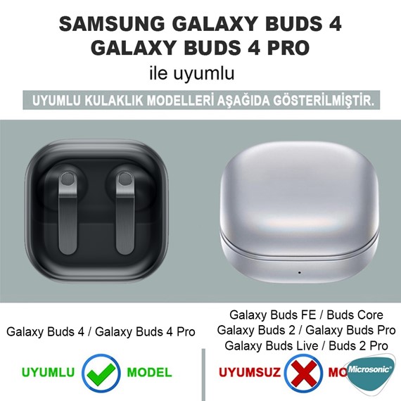 Microsonic Samsung Galaxy Buds 4 Pro Kılıf Airbag Transparan Silikon Şeffaf 2