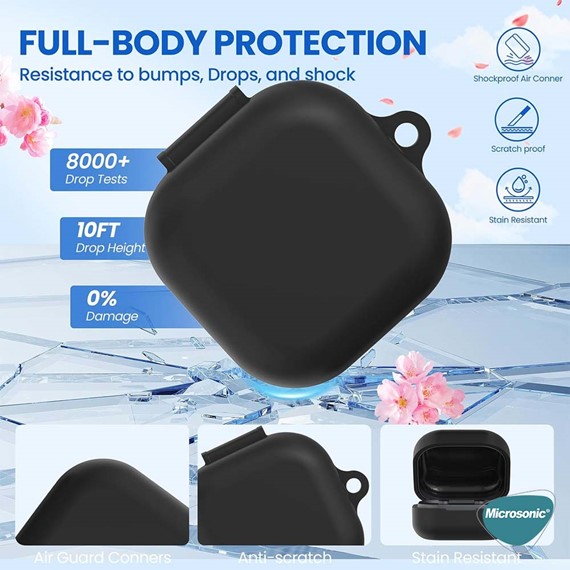 Microsonic Samsung Galaxy Buds 4 Pro Kılıf Askılı Mat Silikon Lacivert 3