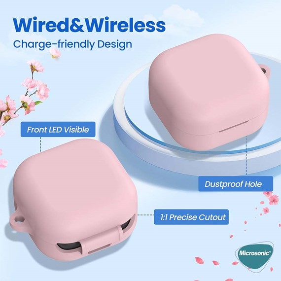 Microsonic Samsung Galaxy Buds 4 Pro Kılıf Askılı Mat Silikon Lacivert 4