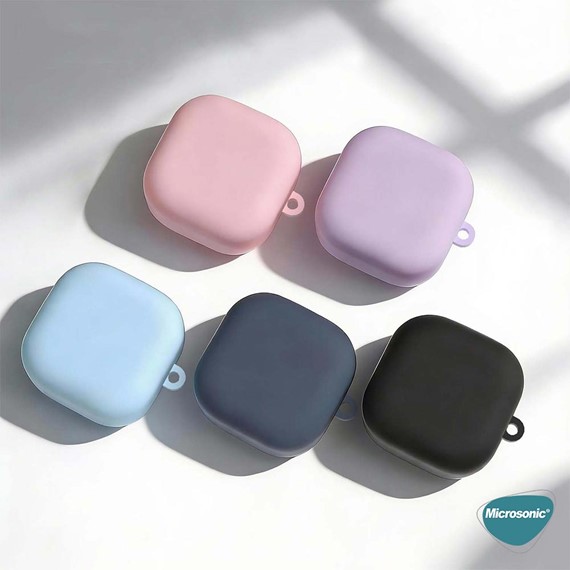 Microsonic Samsung Galaxy Buds 4 Pro Kılıf Askılı Mat Silikon Lacivert 5