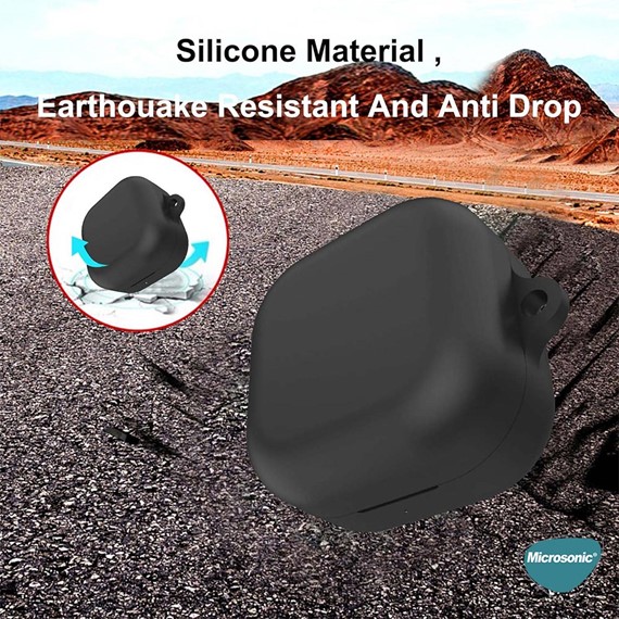 Microsonic Samsung Galaxy Buds 4 Pro Kılıf Askılı Mat Silikon Lacivert 6