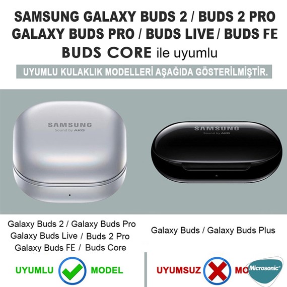 Microsonic Samsung Galaxy Buds Core Kılıf Degrade Rubber Pembe Mavi 2