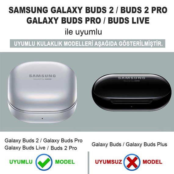 Microsonic Samsung Galaxy Buds Pro Kılıf Darbeye Dayanıklı Sert Koruyucu Askılık Beyaz 3